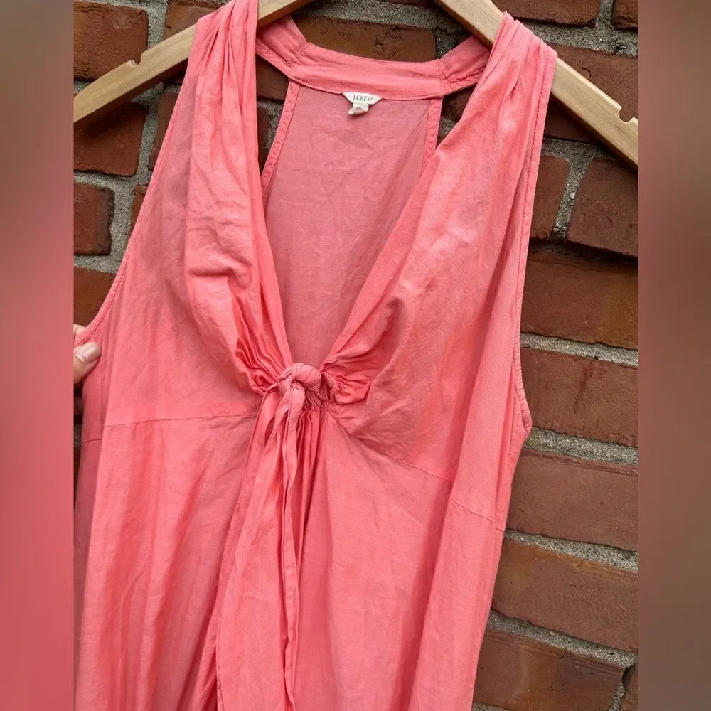 J. Crew Peach Coral Cotton Maxi Dress